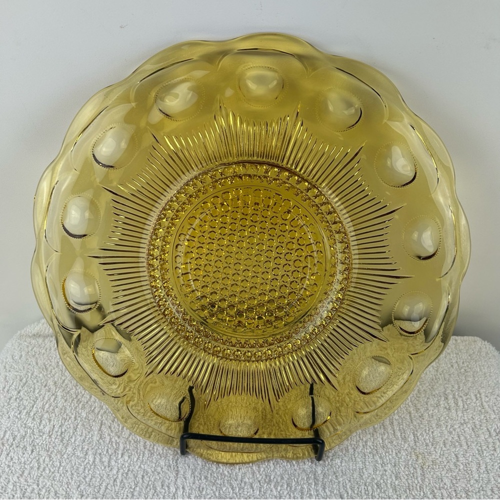 VTG 1960s Bartlett Collins St. Genevieve Amber (approx. 10.5 -11") Glass Plate